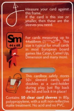 Board Game Sleeves Non Glare: Size Small (44 x 68 mm) - 50 st