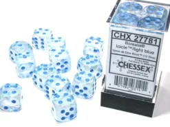 Borealis - Icicle/Light Blue (Luminary) - d6, 12 st (16 mm, prickar)