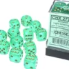 Borealis - Light Green/Gold (Luminary) - d6, 12 st (16 mm, prickar)
