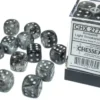 Borealis - Light Smoke/Silver (Luminary) - d6, 12 st (16 mm, prickar)