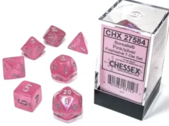 Borealis - Pink/Silver Luminary - Dice set
