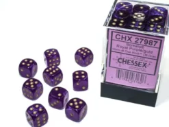 Borealis - Royal Purple/Gold (Luminary) - d6, 36 st (12 mm, prickar)