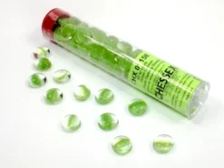 Chessex: Glass Gaming Stones - Catseye Green (40 st)