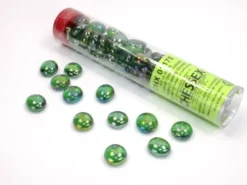 Chessex: Glass Gaming Stones - Iridized Crystal Green (40 st)