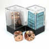 Copperplated Metallic d6, 2 st (16 mm, prickar)