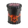 Dice Cup - Flying Dragon, Black & Red Metallic, Leather