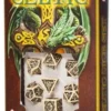 Dice Set - Celtic 3D, Beige and Black