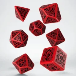 Dice Set - Celtic 3D, Red and Black