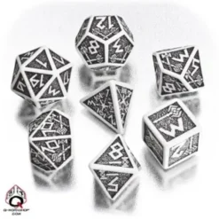 Dice Set - Dwarven, White and Black