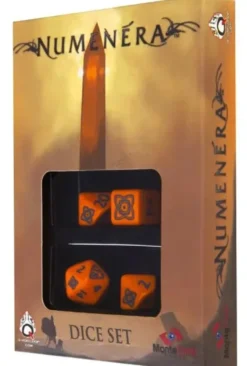 Dice Set - Numenera, Oreange and Black (4 st)