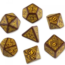 Dice Set - Steampunk, Brown and Yellow