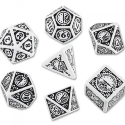 Dice Set - Steampunk Clockwork, White and Black