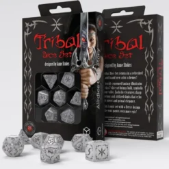 Dice Set - Tribal, Pearl & Brown