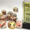 Festive - Circus/Black - d6, 12 st (16 mm, prickar)