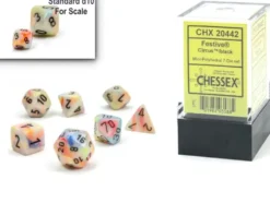 Festive - Circus/Black - Mini-Polyhedral Dice set