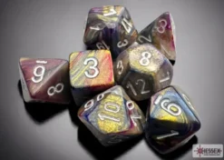 Festive Mini-Polyhedral Carousel/White 7-Die Set