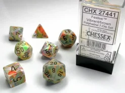 Festive - Vibrant/Brown - Dice set