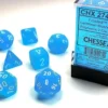 Frosted - Caribbean Blue/White - Dice Set