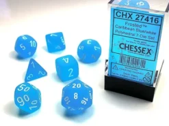 Frosted - Caribbean Blue/White - Dice Set