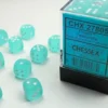Frosted - Teal/White - d6, 36 st (12 mm, prickar)