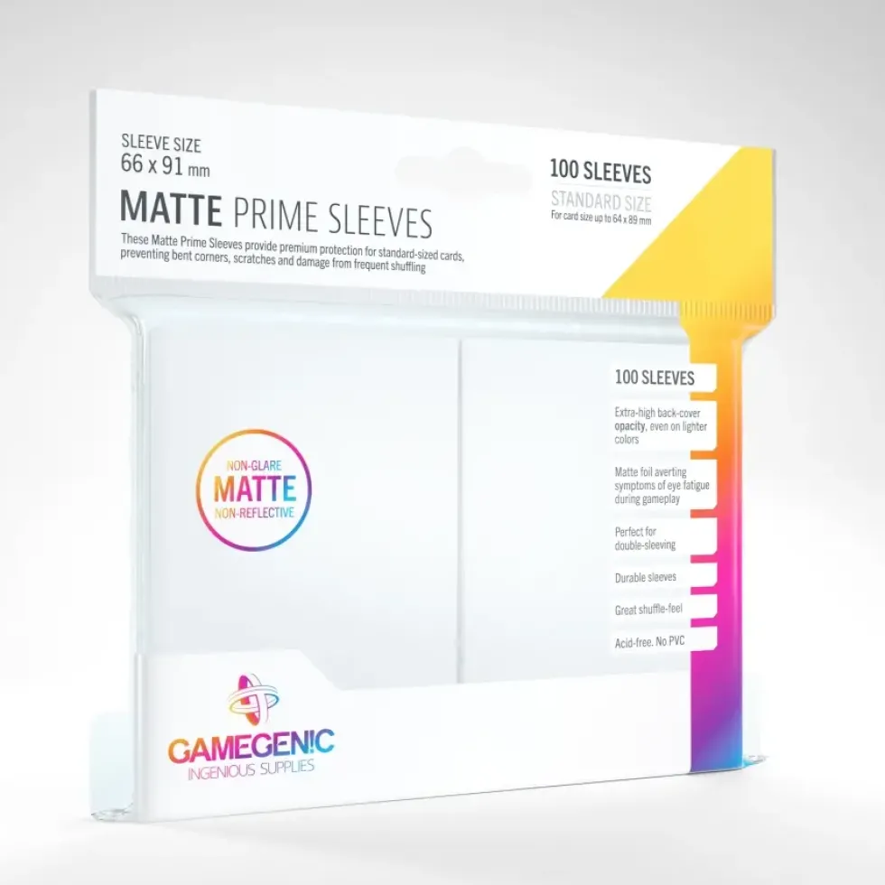 GameGenic: MATTE Prime Sleeves - White (66 x 91 mm) - 100 st