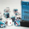 Gemini: Astral Blue-White/Red - d6, 12st (16 mm, prickar)