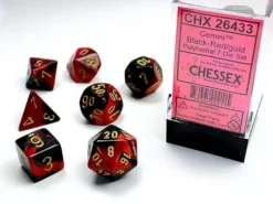 Gemini - Black-Red/Gold - Dice set