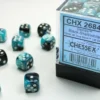 Gemini - Black-Shell/White - d6, 36 st (12 mm, prickar)