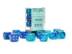 Gemini: Blue-Blue/Light Blue - d6, 12st (16 mm, prickar)