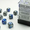 Gemini - Blue-Steel/White - d6, 36 st (12 mm, prickar)