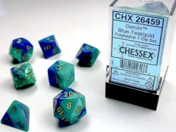 Gemini - Blue-Teal/Gold- Dice set