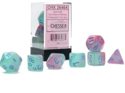 Gemini - Gel Green-Pink/Blue - Dice set