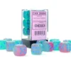 Gemini: Gel Green-Pink/Blue - d6, 12st (16 mm, prickar)