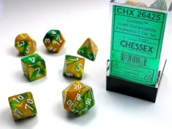 Gemini - Gold-Green/White - Dice set