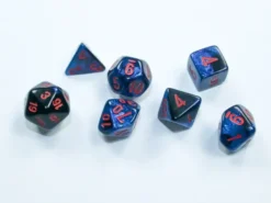 Gemini Mini-Polyhedral Black-Starlight/Red 7-Die Set