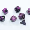 Gemini Mini-Polyhedral Black-Purple/Gold 7-Die Set