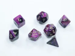 Gemini Mini-Polyhedral Black-Purple/Gold 7-Die Set