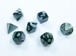 Gemini Mini Polyhedral Black-Grey/Green 7-Die Set