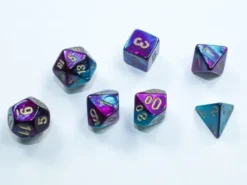 Gemini Mini-Polyhedral Purple-Teal/Gold 7-Die Set