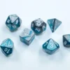 Gemini Mini-Polyhedral Steel-Teal/White 7-Die Set