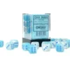 Gemini - Pearl Turquoise-White/Blue - d6, 36 st (12 mm, prickar)
