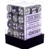 Gemini - Purple-Steel/White - d6, 36 st (12 mm, prickar)