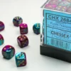 Gemini - Purple-Teal/Gold - d6, 36 st (12 mm, prickar)