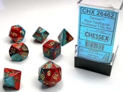 Gemini - Red-Teal/Gold- Dice set