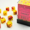 Gemini - Red-Yellow/Silver - d6, 36 st (12 mm, prickar)
