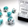 Gemini - Teal-White/Black - Dice set