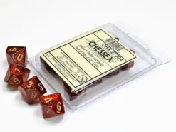 Glitter - Ruby/Gold - d10, 10 st