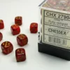 Glitter - Ruby/Gold - d6, 36 st (12 mm, prickar)