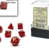 Glitter - Ruby Red/Gold - Mini-Polyhedral Dice set
