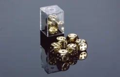 Goldplated Metallic d6, 2 st (16 mm, prickar)